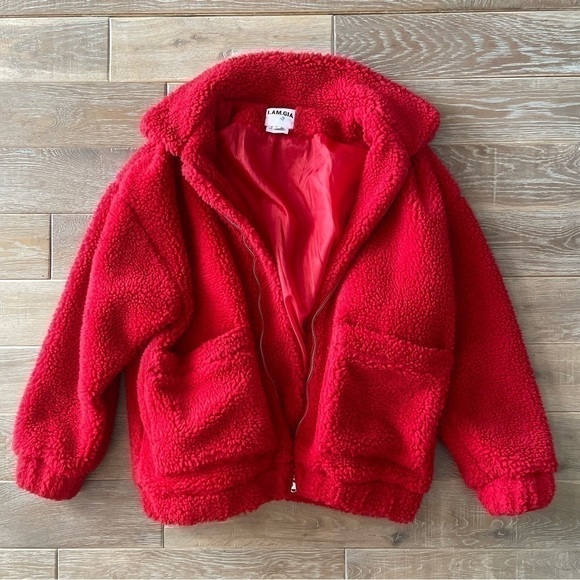 I.AM.GIA Jackets & Blazers - I.AM.GIA. Teddy Red Oversized Jacket